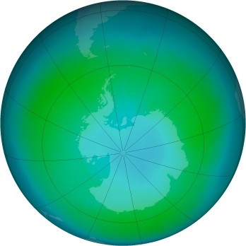 Antarctic ozone map for 2011-01